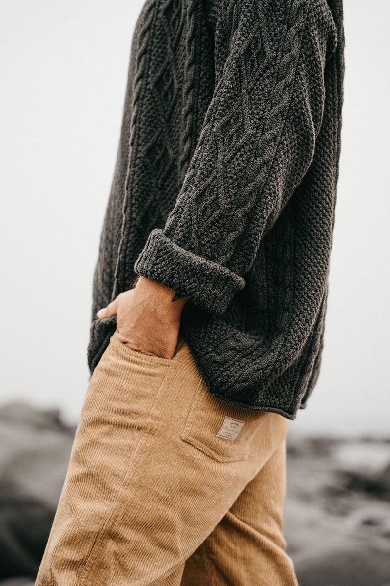 Rory Cable Knit Sweater Charcoal OTTWAY