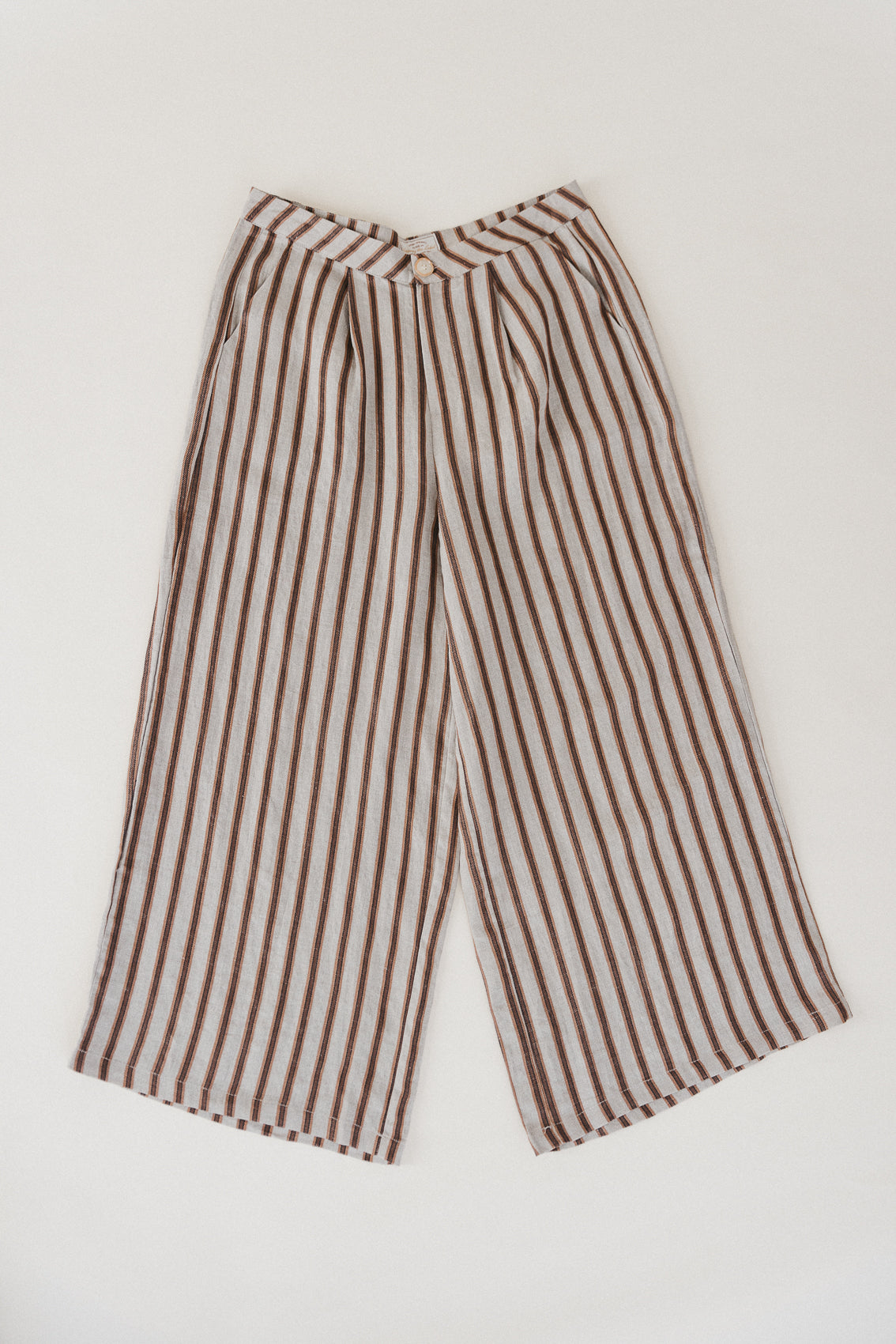 Abby - Striped High-Waist Linen Pants