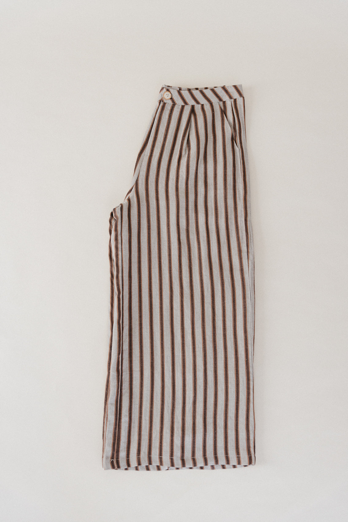 Abby - Striped High-Waist Linen Pants