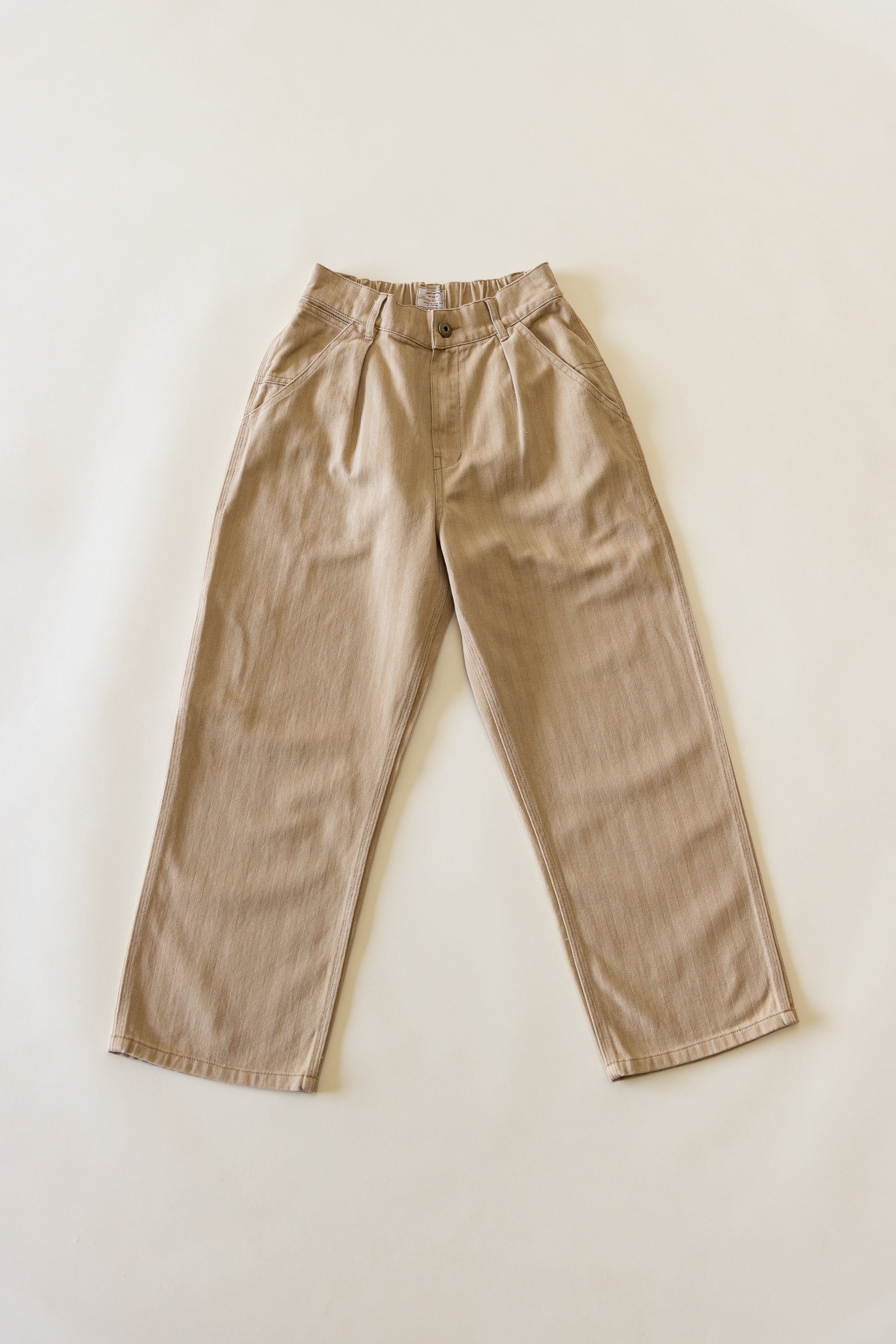 Ben Roy - Baggy Pleated Pants - Light Brown