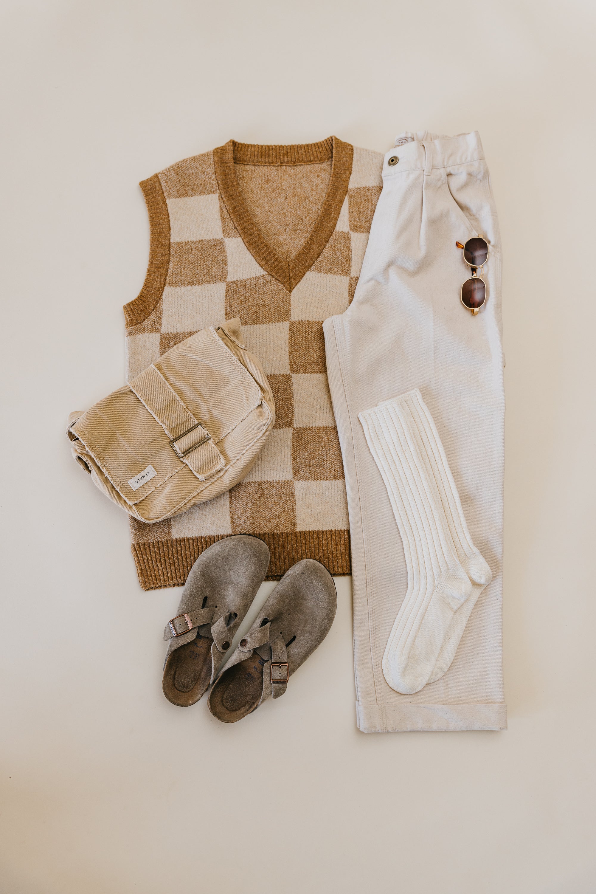 Archie - Brown Checkered Vest