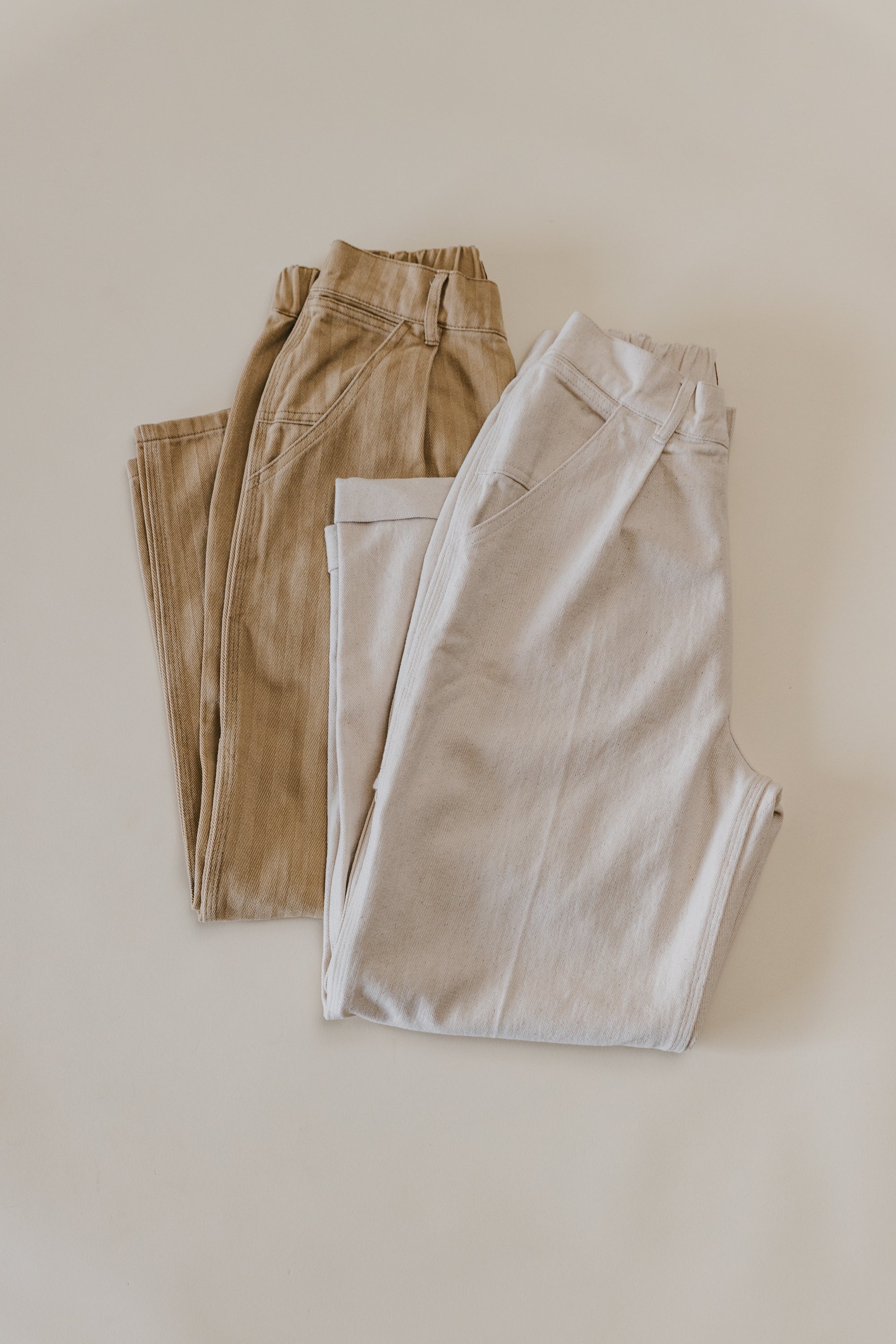 Ben Roy - Carpenter Baggy Pleated Pants - Oat