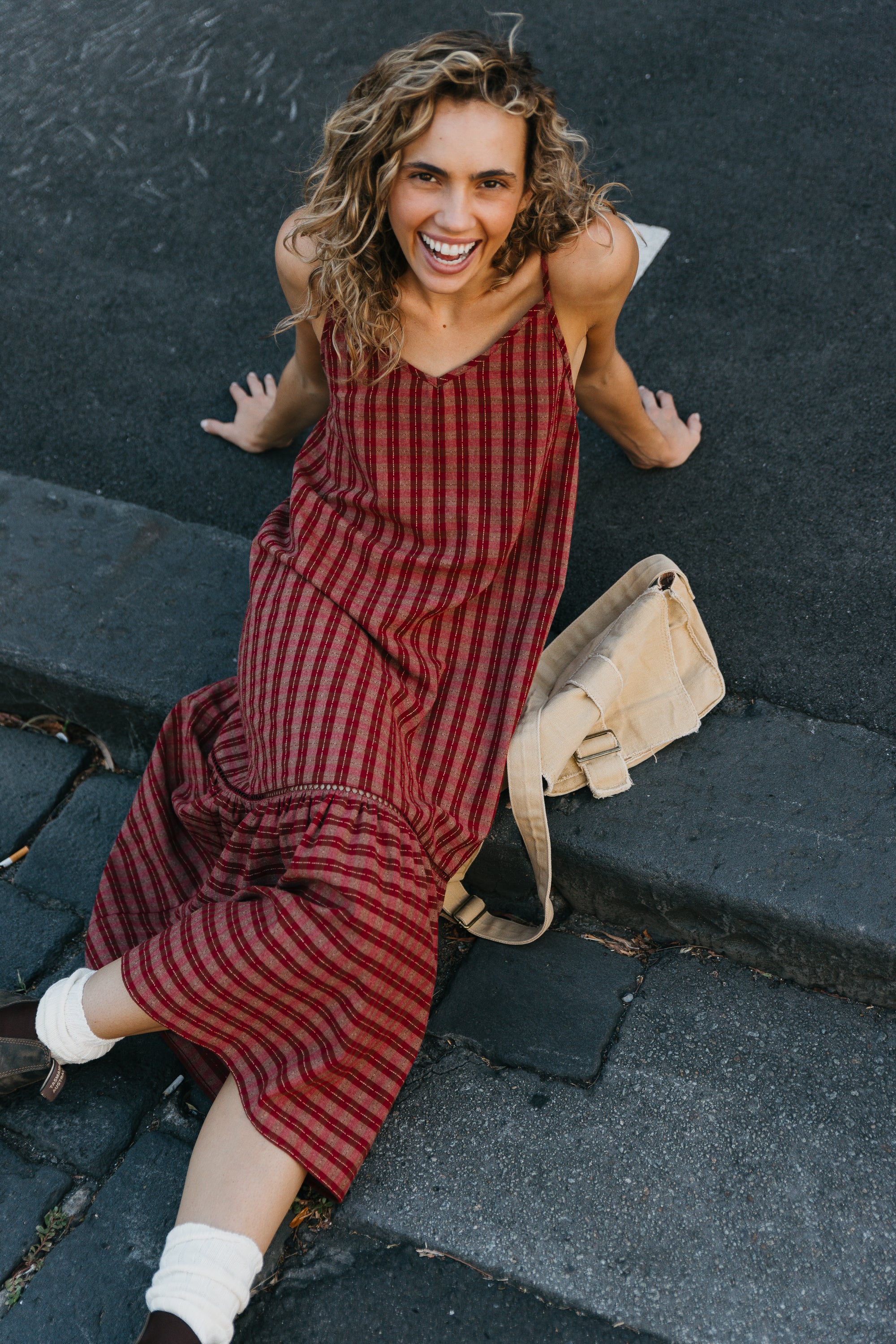 Cherry - Pink Checkered Dress