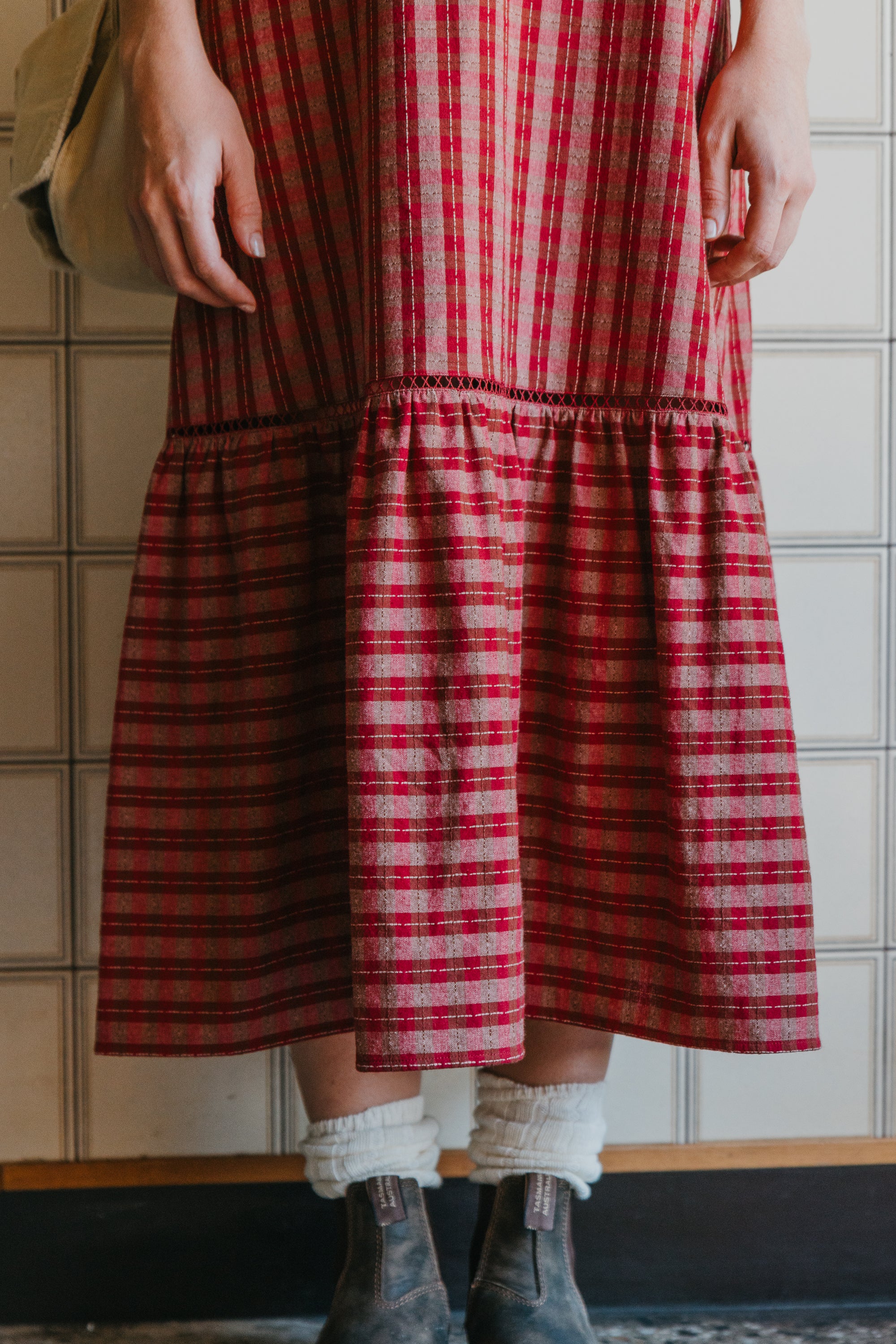 Cherry - Pink Checkered Dress