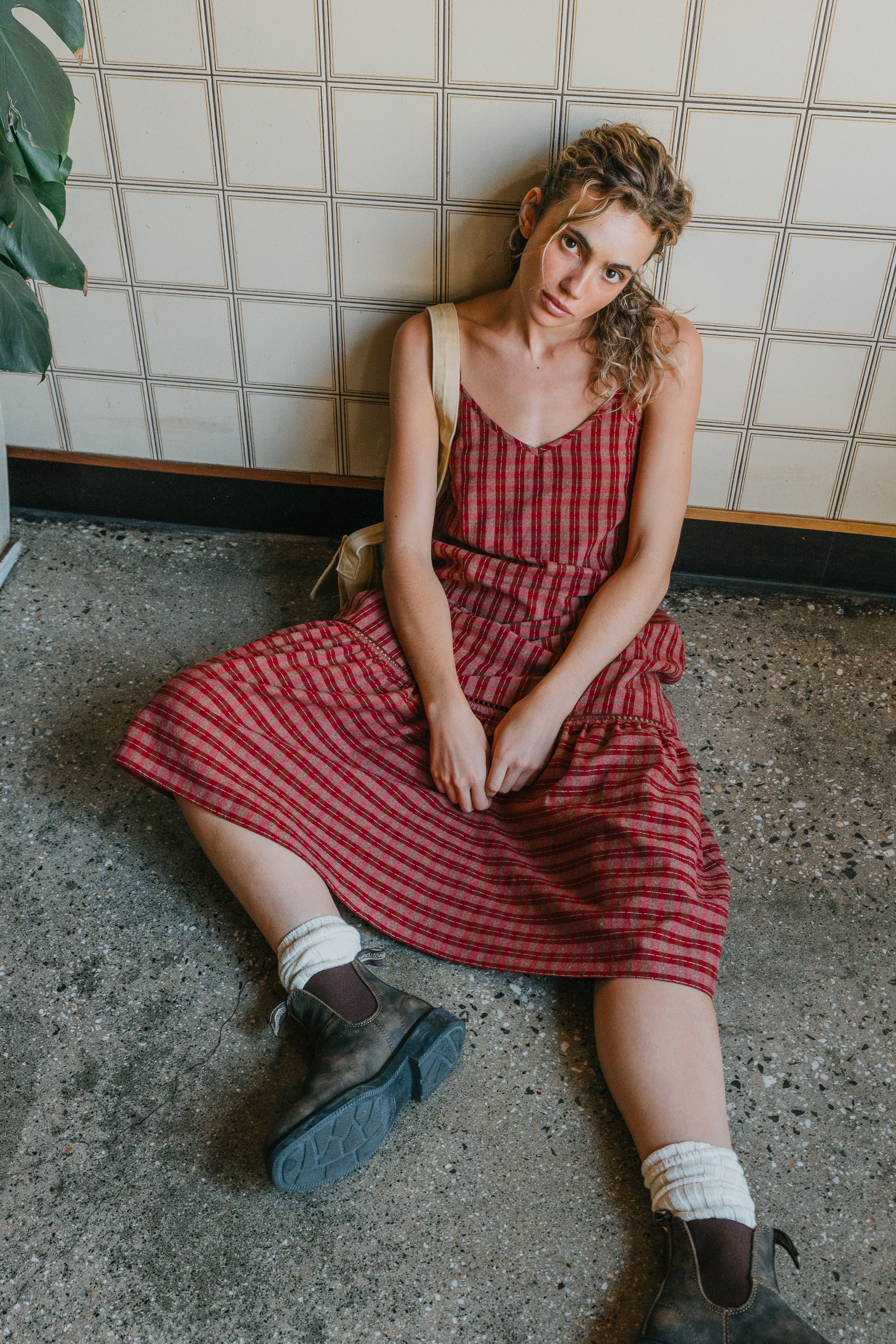 Cherry - Pink Checkered Dress