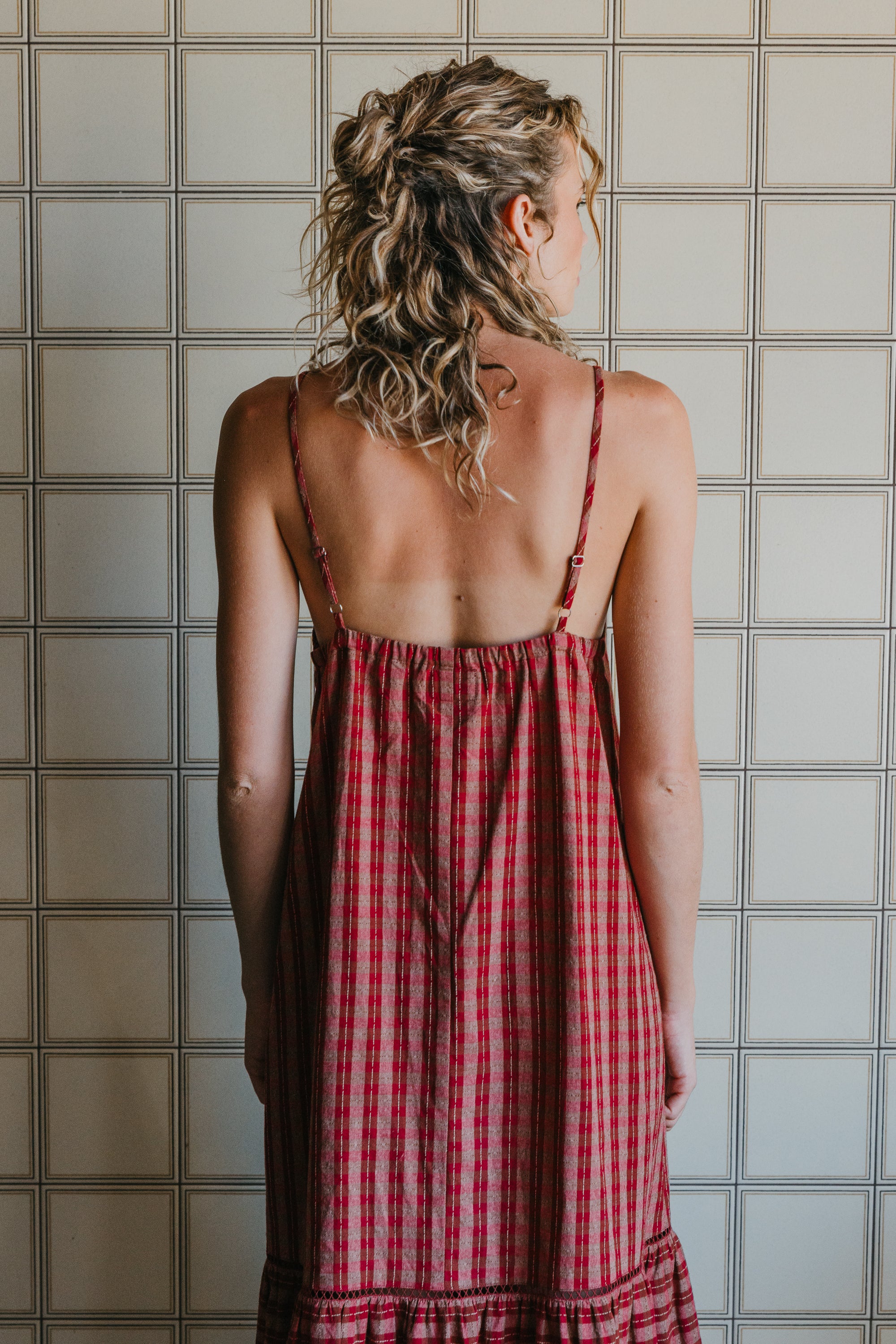 Cherry - Pink Checkered Dress