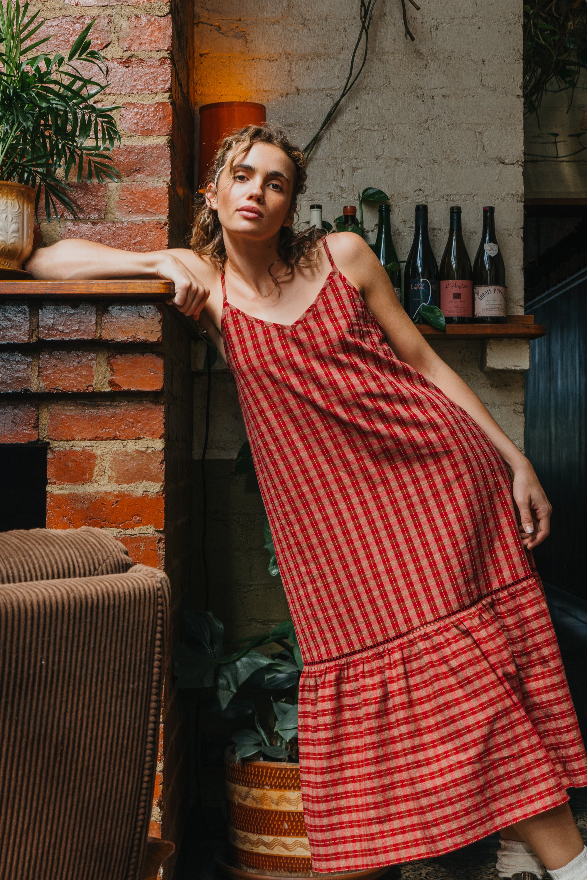 Cherry - Pink Checkered Dress