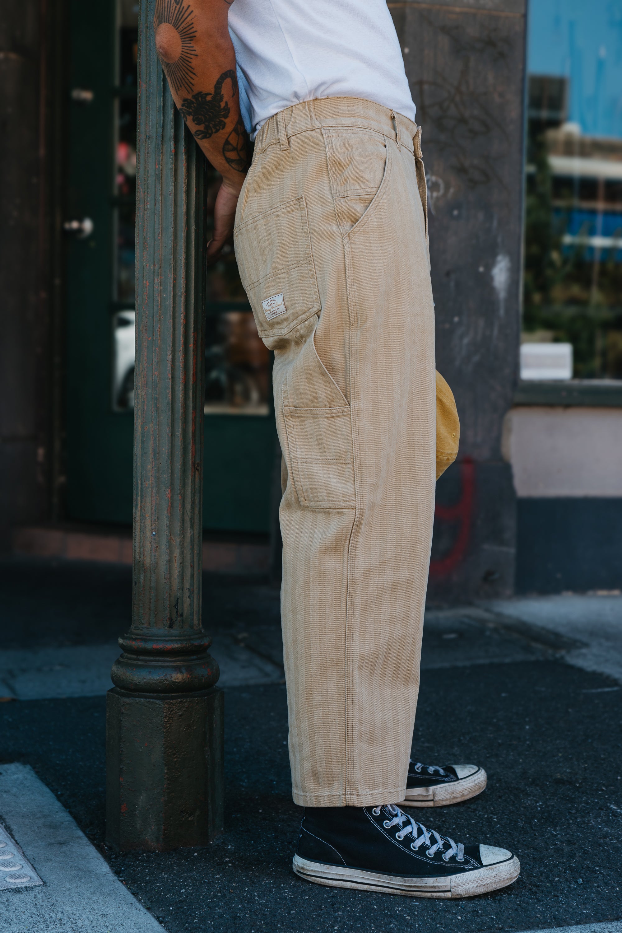 Ben Roy - Baggy Pleated Pants - Light Brown