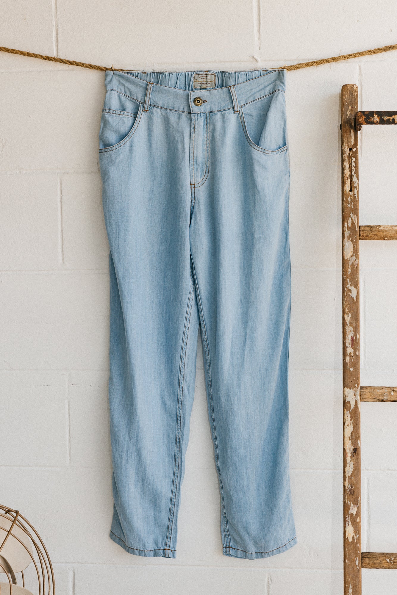 Miller Textured Pants - Light Denim