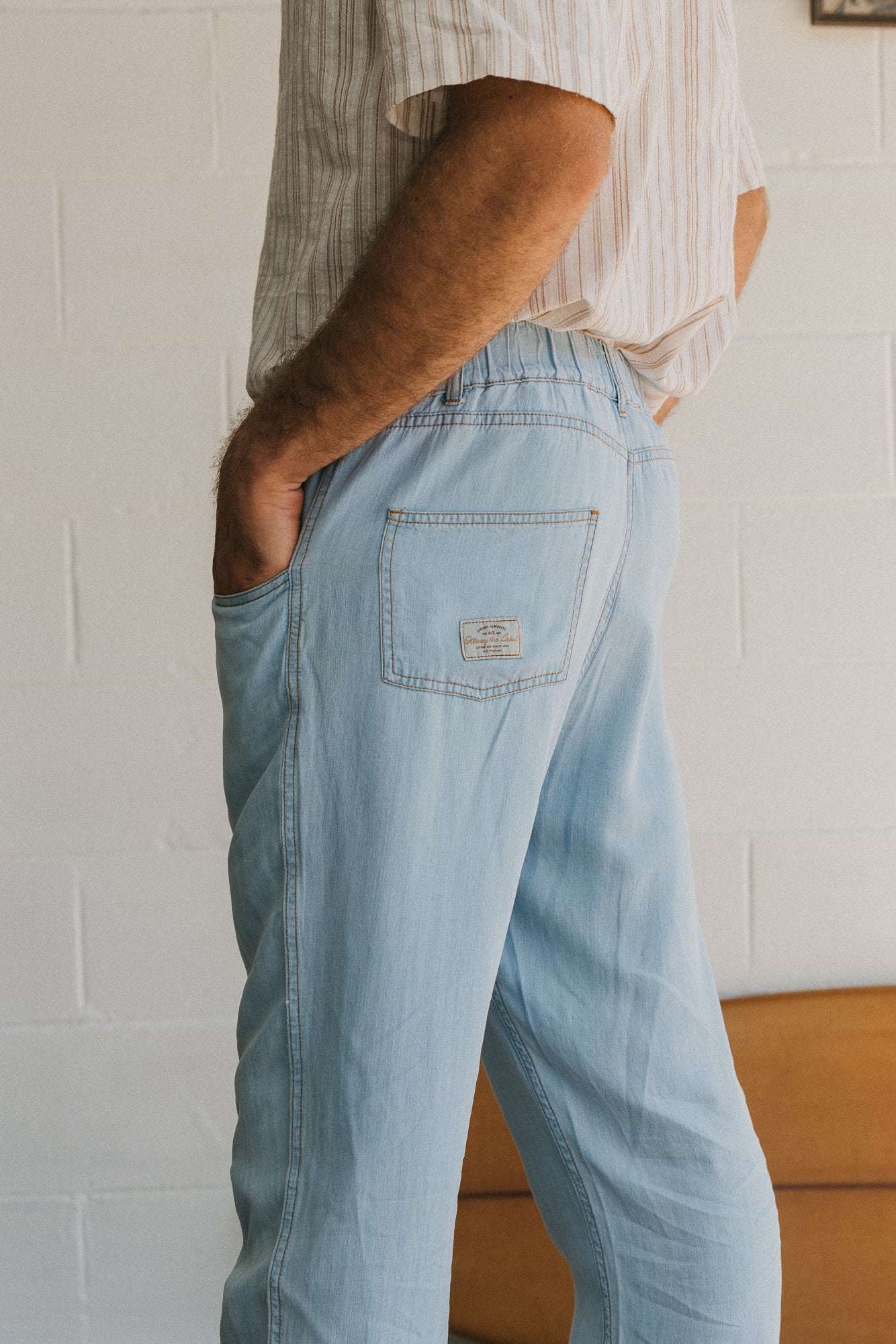 Miller Textured Pants - Light Denim