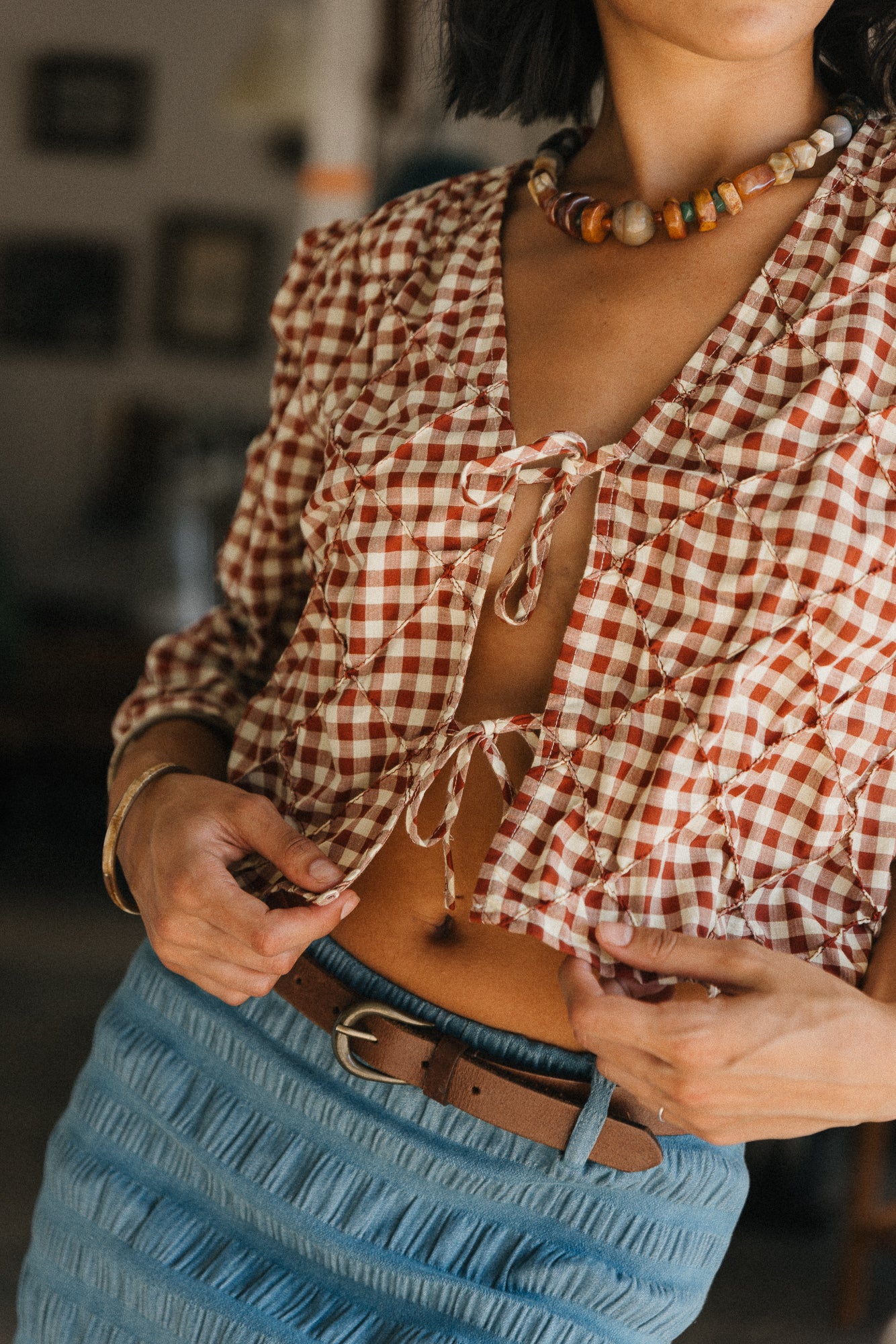 Poppy - Red Checked Blouse