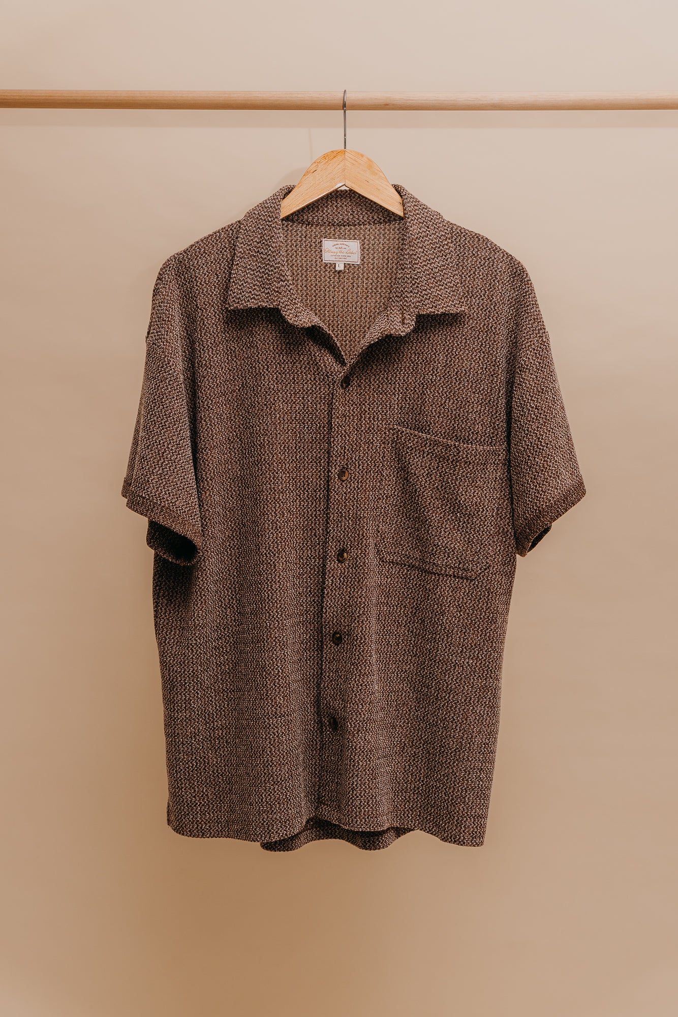 Dixton - Textured Brown Short Sleeve Shirt