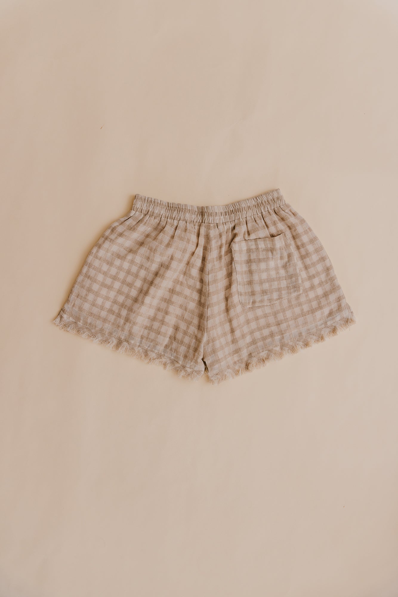 Lana Checkered Beige Shorts