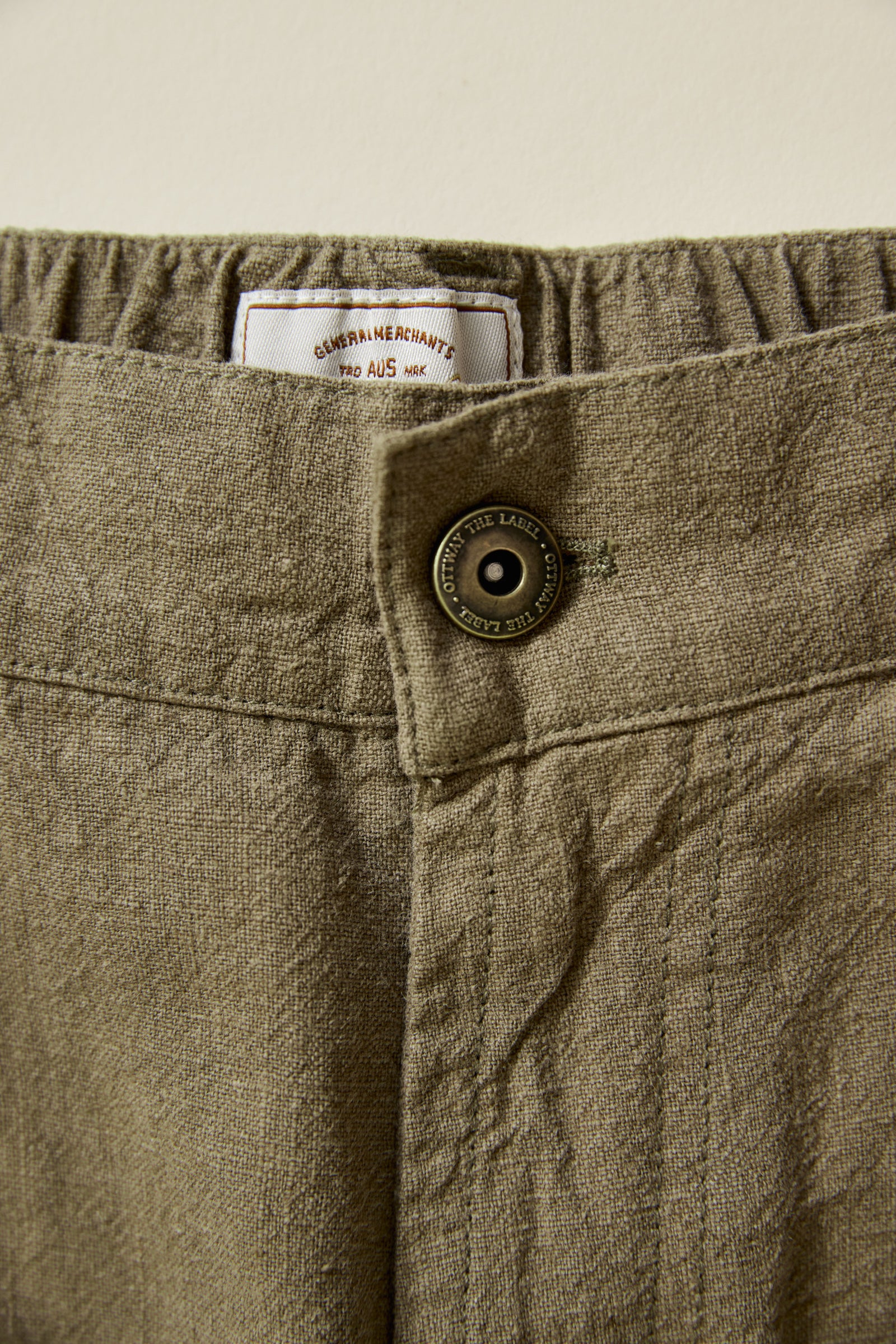 Miller - Unisex Textured Linen Pants - Khaki Green