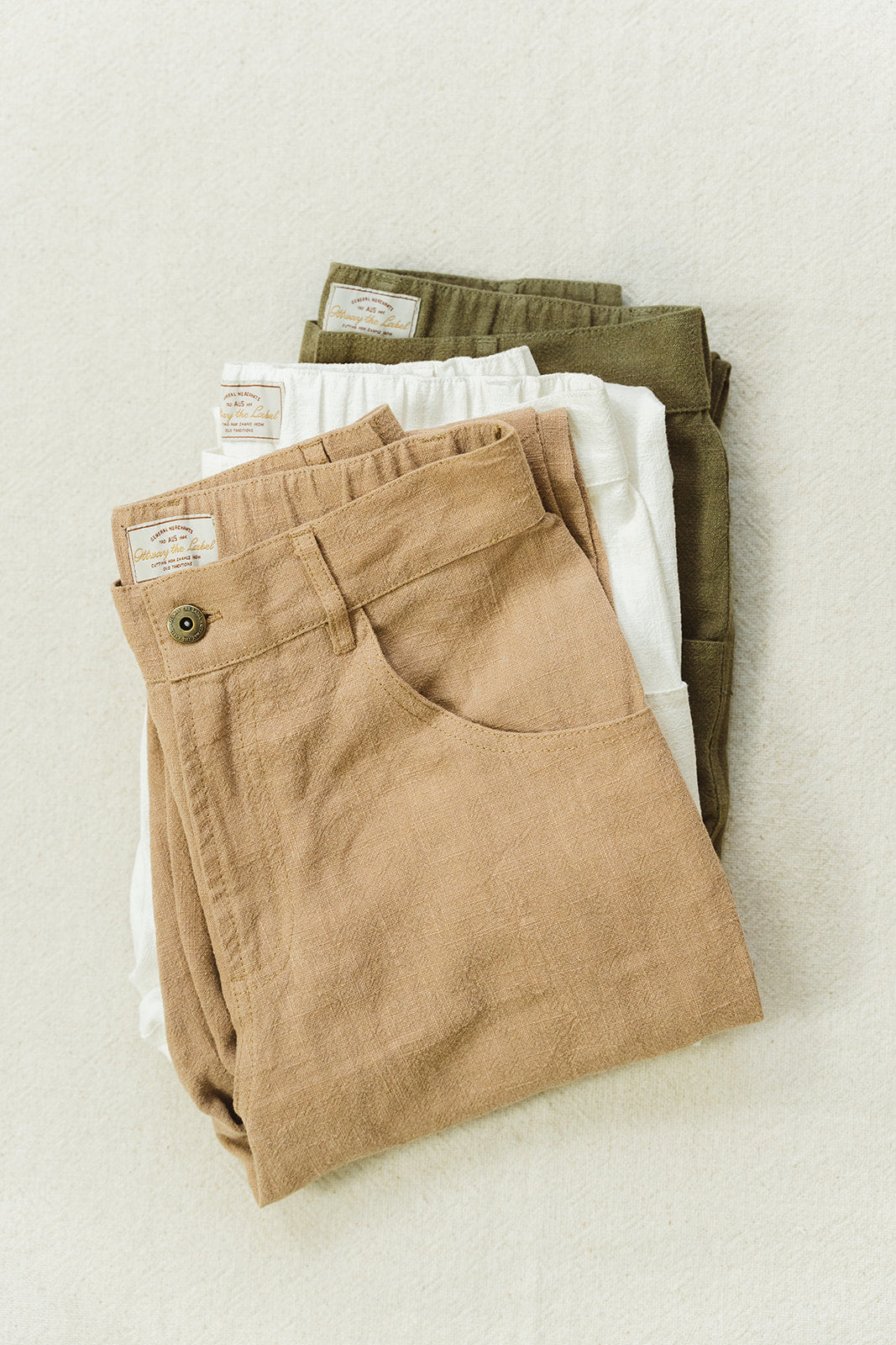 Miller - Unisex Textured Linen Pants - Light Brown