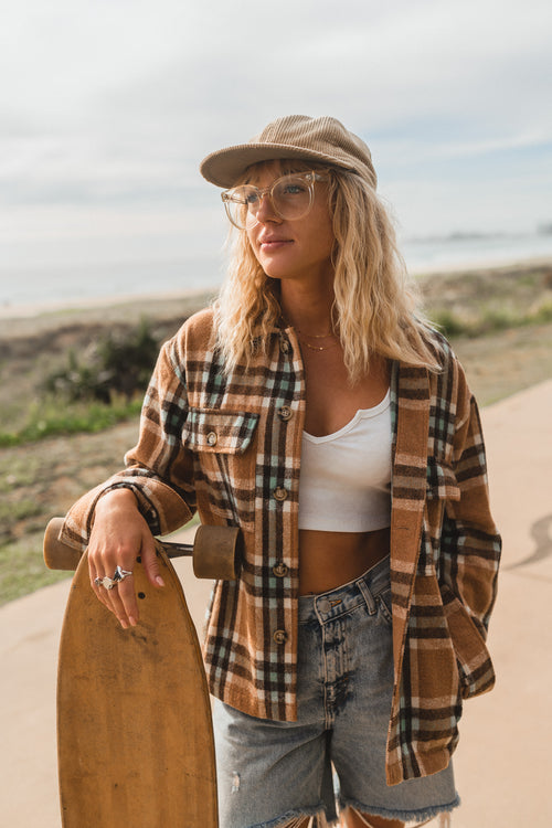 Winston - Women Brown Flannel Shirt/Jacket